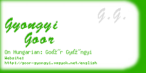 gyongyi goor business card